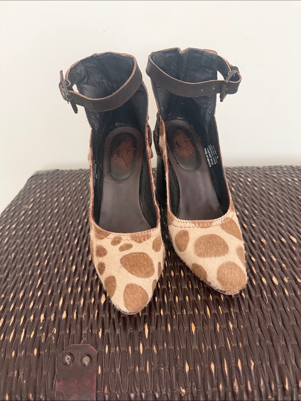 Freebird Jillian Leopard Print Ankle-Strap Block Heel Pumps - Brown - Picture 5 of 5